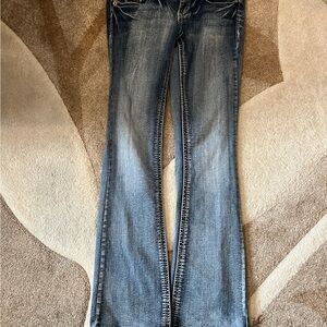 Rue21 Blue Flare Wide Leg Jeans with Vintage Wash